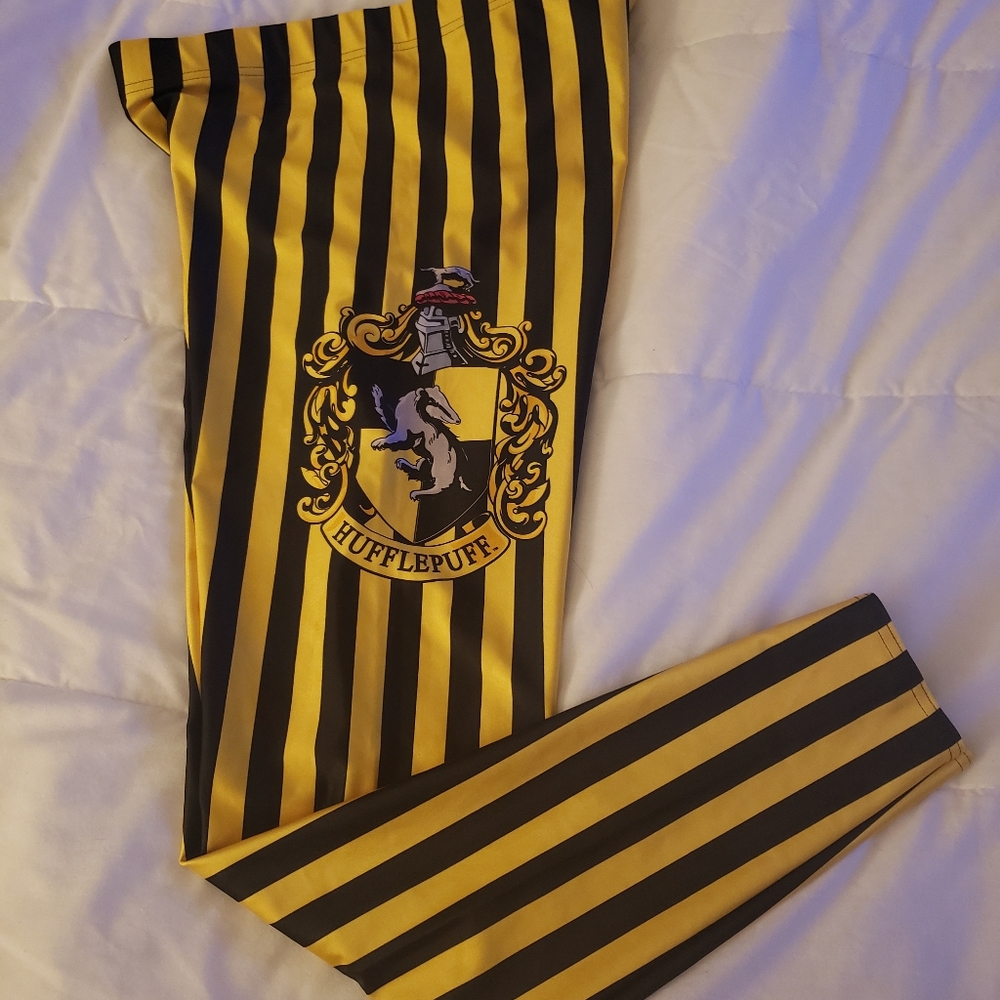 XL Blackmilk Striped Hufflepuff Leggings